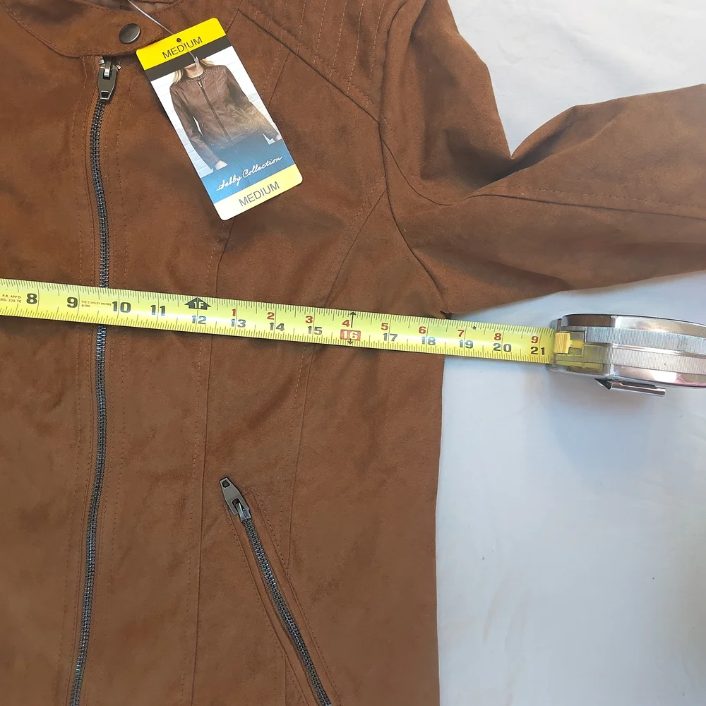 Sebby Collection Women's Brown Faux Suede Jacket - Picture 6 of 7